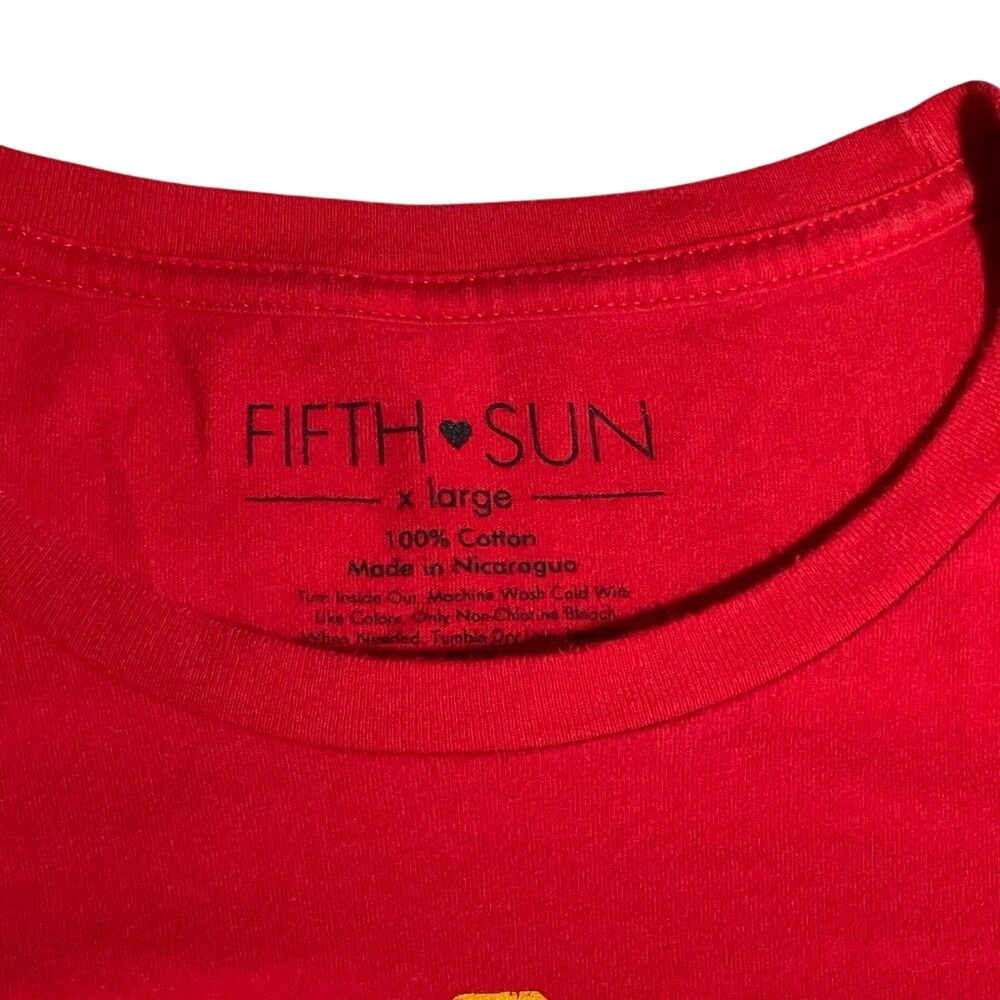 Fifth‎ Sun Womens Tacos and Cervezas Graphic T-Shirt Red Cotton XL Short Sleeve - Picture 3 of 3